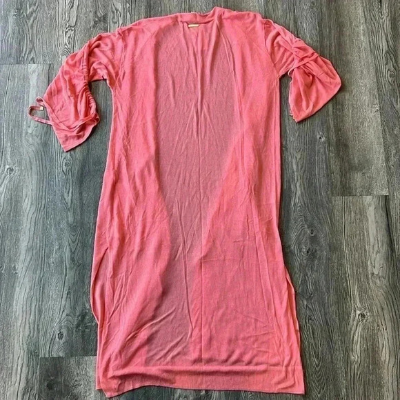 Michael Michael Kors Sweater Pink Long Sleeve Cardigan Sweater Duster Size Large - Picture 8 of 10